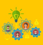 Ny idérik idé för uppkomst, begrepp av effektiv teamwork stock illustrationer Ny idérik idé för uppkomst, begrepp av effektiv teamwork stock illustrationer