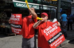 NYC: Striking Verizon Telephone Workers Royalty Free Stock Photography NYC: Striking Verizon Telephone Workers Royalty Free Stock Photography