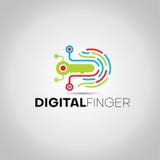 Nyckel- fingeravtryckdatalogo royaltyfri illustrationer Nyckel- fingeravtryckdatalogo royaltyfri illustrationer