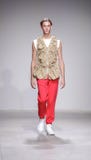 NYFW: Mensen ` s - de Inzameling van Feng Chen Wang SS18 stock foto's NYFW: Mensen ` s - de Inzameling van Feng Chen Wang SS18 stock foto's