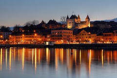 Nyon At Sunset, Switzerland Stock Image Nyon At Sunset, Switzerland Stock Image