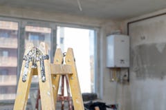 Nytt hem i konstruktion arkivbilder Nytt hem i konstruktion arkivbilder