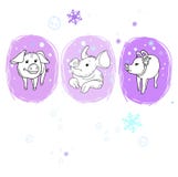Nytt års gladlynta svin royaltyfri illustrationer Nytt års gladlynta svin royaltyfri illustrationer