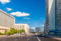 Näherndes Kaluzhskaya-Quadrat von Moskau lizenzfreies stockbild Näherndes Kaluzhskaya-Quadrat von Moskau lizenzfreies stockbild