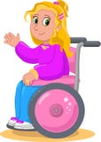 Dejta en flicka i en rullstol