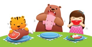 Nós amamos comer a variedade ilustração royalty free Nós amamos comer a variedade ilustração royalty free
