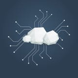 Núblese el ejemplo computacional del concepto con las nubes polivinílicas bajas Infraestructura del almacenamiento de datos stock de ilustración Núblese el ejemplo computacional del concepto con las nubes polivinílicas bajas Infraestructura del almacenamiento de datos stock de ilustración