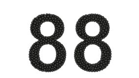 Número parcialmente formado 88 de bolas pretas pequenas Número parcialmente formado 88 de bolas pretas pequenas