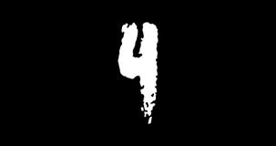 Números dibujados mano animada de la caligrafía en fondo transparente Números dibujados mano animada de la caligrafía en fondo transparente