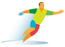 O atleta é um atirador de disco ilustração stock O atleta é um atirador de disco ilustração stock
