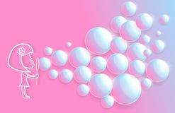 O bebê de riso feliz da menina que tem o banho que joga com lotes da espuma do champô borbulha ilustração stock O bebê de riso feliz da menina que tem o banho que joga com lotes da espuma do champô borbulha ilustração stock