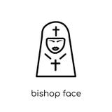 O bispo enfrenta o ícone Cara linear lisa moderna na moda i do bispo do vetor ilustração do vetor O bispo enfrenta o ícone Cara linear lisa moderna na moda i do bispo do vetor ilustração do vetor