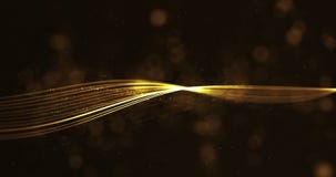 O brilho dourado digital do Natal abstrato acende partículas douradas com linhas movimento da onda do fluxo da forma no fundo pre ilustração do vetor O brilho dourado digital do Natal abstrato acende partículas douradas com linhas movimento da onda do fluxo da forma no fundo pre ilustração do vetor