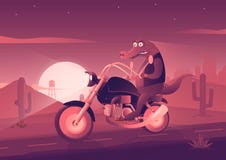 O crocodilo na bicicleta Ilustração da arte ilustração do vetor O crocodilo na bicicleta Ilustração da arte ilustração do vetor