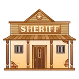 O escritório do xerife ocidental selvagem ilustração stock O escritório do xerife ocidental selvagem ilustração stock