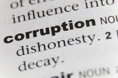 O fim da corrupção da palavra acima foto de stock O fim da corrupção da palavra acima foto de stock