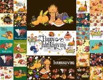 O grupo da colheita, alimentos orgânicos gosta de frutas e legumes, fundo feliz do jantar da ação de graças, ilustração do vetor ilustração royalty free O grupo da colheita, alimentos orgânicos gosta de frutas e legumes, fundo feliz do jantar da ação de graças, ilustração do vetor ilustração royalty free