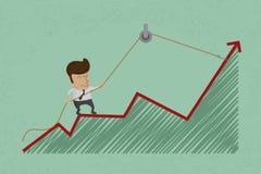 O homem de negócio faz para repercutirir crescimento ilustração stock O homem de negócio faz para repercutirir crescimento ilustração stock