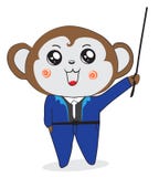 O homem de negócios do macaco está ensinando Foto de Stock O homem de negócios do macaco está ensinando Foto de Stock