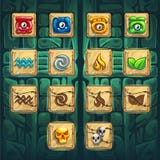 O impulsionador do GUI dos curandeiros da selva abotoa o jogo ilustração do vetor O impulsionador do GUI dos curandeiros da selva abotoa o jogo ilustração do vetor