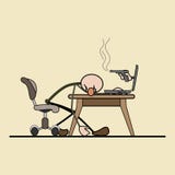 O jogo no computador é por muito tempo ruim para ele ilustração do vetor O jogo no computador é por muito tempo ruim para ele ilustração do vetor