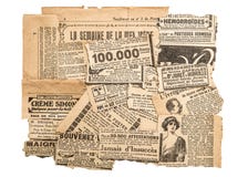 O jornal remenda tiras velhas do compartimento da propaganda antiga imagem de stock O jornal remenda tiras velhas do compartimento da propaganda antiga imagem de stock