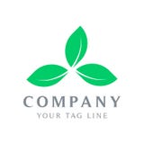 O molde do logotipo de três folhas forma um triângulo ilustração stock O molde do logotipo de três folhas forma um triângulo ilustração stock