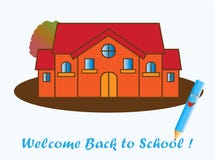 O outono está aqui, boa vinda de volta à escola! ilustração stock O outono está aqui, boa vinda de volta à escola! ilustração stock
