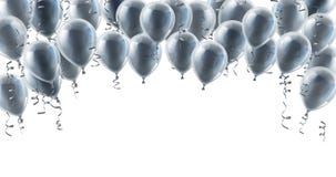 O partido de prata Balloons o fundo ilustração stock O partido de prata Balloons o fundo ilustração stock