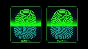 O processo de exploração da impressão digital - sistema de segurança digital, resultado dois - resíduo metálico concedido e negad O processo de exploração da impressão digital - sistema de segurança digital, resultado dois - resíduo metálico concedido e negad