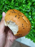 O pão é mordido foto de stock O pão é mordido foto de stock
