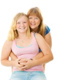 Mãe loura bonita e filha adolescente imagem de stock Mãe loura bonita e filha adolescente imagem de stock