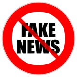 O sinal de tráfego vermelho do círculo com notícia falsificada text ilustração stock O sinal de tráfego vermelho do círculo com notícia falsificada text ilustração stock