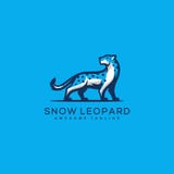 O Snow Leopard abstrato projeta o molde do vetor do conceito ilustração stock O Snow Leopard abstrato projeta o molde do vetor do conceito ilustração stock