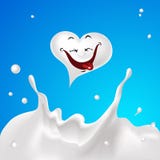 O sorriso branco da gota do caráter do coração do respingo do leite - Vector a ilustração ilustração do vetor O sorriso branco da gota do caráter do coração do respingo do leite - Vector a ilustração ilustração do vetor