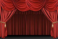 O teatro do estágio drapeja o fundo ilustração stock O teatro do estágio drapeja o fundo ilustração stock
