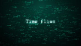 O tempo voa a tipografia Elevação aleatória das partículas do fundo do Internet do tempo ilustração stock O tempo voa a tipografia Elevação aleatória das partículas do fundo do Internet do tempo ilustração stock