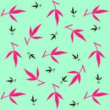O teste padrão floral da peônia colorida preta e cor-de-rosa sae no fundo da hortelã ilustração royalty free O teste padrão floral da peônia colorida preta e cor-de-rosa sae no fundo da hortelã ilustração royalty free