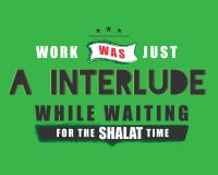 O trabalho era apenas um interlúdio ao esperar o tempo do shalat ilustração royalty free O trabalho era apenas um interlúdio ao esperar o tempo do shalat ilustração royalty free