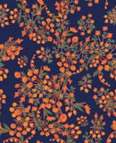 O witth sem emenda bonito do teste padrão do vetor simplificou flores alaranjadas no fundo azul ilustração do vetor O witth sem emenda bonito do teste padrão do vetor simplificou flores alaranjadas no fundo azul ilustração do vetor