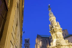 Obelisk to the Immaculate Virgin in Naples Stock Photos Obelisk to the Immaculate Virgin in Naples Stock Photos