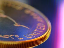 Oben vereinigt, nah von einer Münze Oben vereinigt, nah von einer Münze