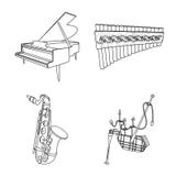 Objet d'isolement de symbole de musique et d'air Collection de la musique et du symbole boursier d'outil pour le Web illustration stock Objet d'isolement de symbole de musique et d'air Collection de la musique et du symbole boursier d'outil pour le Web illustration stock