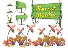 Objet de paysage de nature de vecteur de bande dessinée avec des couches séparées pour des capitaux de concepteur du jeu d'art et illustration stock Objet de paysage de nature de vecteur de bande dessinée avec des couches séparées pour des capitaux de concepteur du jeu d'art et illustration stock