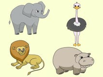 Objeto africano dos animais do savana ilustração royalty free Objeto africano dos animais do savana ilustração royalty free