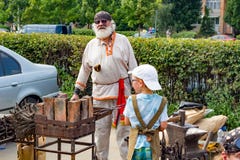 Obninsk, Rusland - Juli 2018: Viering van de Stadsdag Eerlijke `-Stad van Meesters ` stock fotografie Obninsk, Rusland - Juli 2018: Viering van de Stadsdag Eerlijke `-Stad van Meesters ` stock fotografie