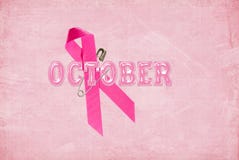 October Breast Cancer Awareness Pink Ribbon Royalty Free Stock Photo