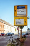 October 21, 2018. City Krefeld Germany. Urban one bike parked without anyone on a sunny day in the fall on a European street royalty free stock photos October 21, 2018. City Krefeld Germany. Urban one bike parked without anyone on a sunny day in the fall on a European street royalty free stock photos