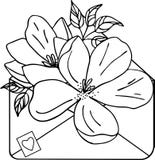 Odosobniona poci?gany r?cznie Kraft koperta z kwiatami, sylwetka royalty ilustracja Odosobniona poci?gany r?cznie Kraft koperta z kwiatami, sylwetka royalty ilustracja