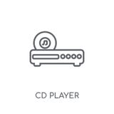 Odtwarzacz CD liniowa ikona Nowożytny konturu odtwarzacza cd logo pojęcie dalej royalty ilustracja Odtwarzacz CD liniowa ikona Nowożytny konturu odtwarzacza cd logo pojęcie dalej royalty ilustracja